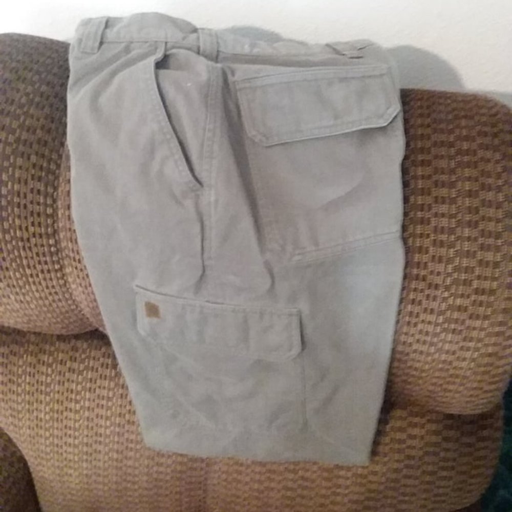 Mens 34x34 Soft Courderoy Ruff Hewn, cargo style, sage/olive green pant